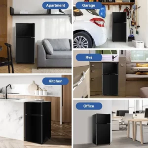 120L Double Door Refrigerator with Top Freezer Small Home Fridge for Apartment Dormitory - Image 6