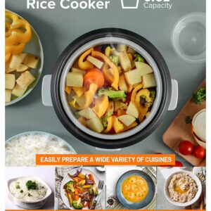 GEEPAS Rice Cooker with Non-Stick Cooking Pot | Automatic Cooking, Steam Vent Lid & Simple One Touch Operation, Multi Functional, Cool Touch Handle|Make Rice, Steam Healthy Food & Vegetables 0.6 L 300 W GRC1828 White - Image 6