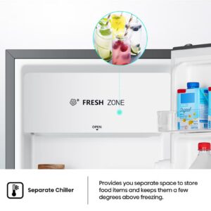 Gross 122L/Net 93L Single Door Refrigerator Fridge RR122D4ASU, Adjustable Thermostat, Big Door Shelf, Separate Chiller, Reversible Door, Low Noise, Child Lock RR122D4ASU - Image 7