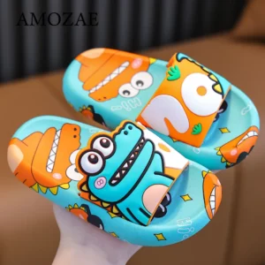Children's Slippers Kids Summer Girls Cartoon Dinosaur Non-Slip Soft Soles For Children Indoor Home Boys Toddler Baby Sandals - Image 3
