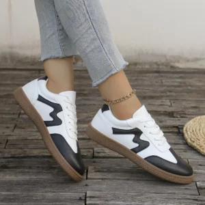 Ladies' classic black fashionable sports shoes, comfortable all season low cut lace up shoes, ladies' casual shoes - Image 6