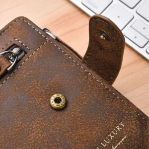 New Men's Wallet Short Zipper Wallet Men's Fashionable Distinctive Thin Multi-Card Slot Large Capacity Business Soft Wallet - Image 4