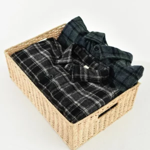 Z974 Spring Autumn Business Causal Daily Men Plaid Shirt Lapel Casual Long Sleeved Solid Color Breathable Male Thin Jackets Tops - Image 5