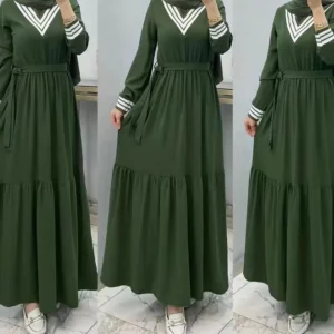 Loose Abayas for Women Femme Musulmane Women Dubai Abaya Kaftan Turkey Islam Muslim Dress Caftan Solid Color with Belt Vestidos - Image 3