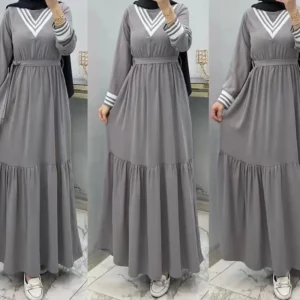 Loose Abayas for Women Femme Musulmane Women Dubai Abaya Kaftan Turkey Islam Muslim Dress Caftan Solid Color with Belt Vestidos - Image 5