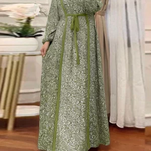 2025 ZANZEA Women Floral Printed Muslim Abaya Dress Casual Long Sleeve Loose Vestidos Robe Femme Ramadan Maxi Sundress Kaftan - Image 4