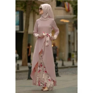 Muslim Dubai Abayas Women Dress Ramadan Robe Patchwork Floral Printing Evening Long Dresses Slim Ladies Traditional Clothing - Image 4