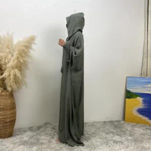 Women 12 Colors Abayas Muslim Ramadan Prayer Clothing With Hooded Jalaba Solid Casual Batwing Sleeve Arab Robe Eid Djellab - Image 4