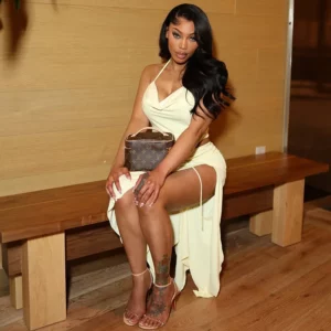Women Solid 2 Piece Set Lace Up Halter Backless Camisole Top + Ruched Split Asymmetrical Maxi Skirts Party Clubwear Holiday Suit - Image 2