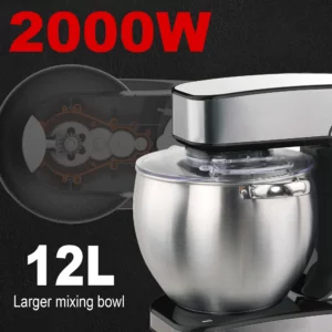 Electric Kitchen Blender Stainless Steel Bowls, Dough Hooks, Whisks, and Blenders Food Blenders for Baking, Cakes, and Cook - Image 3