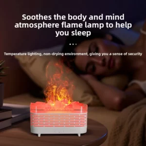 New Himalayan Natural Crystal Rock Salt Stone Ambient Light Bedroom Humidifier Seven-color Flame Essential Oil Diffuser - Image 3
