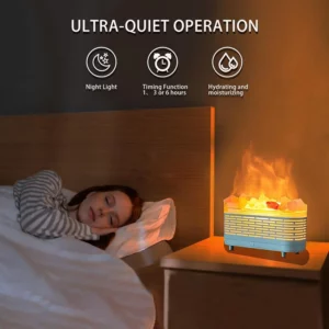 New Himalayan Natural Crystal Rock Salt Stone Ambient Light Bedroom Humidifier Seven-color Flame Essential Oil Diffuser - Image 5