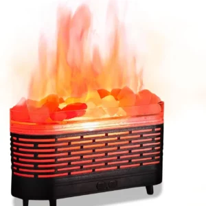 New Himalayan Natural Crystal Rock Salt Stone Ambient Light Bedroom Humidifier Seven-color Flame Essential Oil Diffuser - Image 6