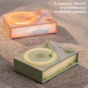 Essential Oil Diffuser Bluetooth Speakers Retro Vintage Vinyl Bluetooth Speaker Portable Speaker with Illustration Light Audio - Image 7