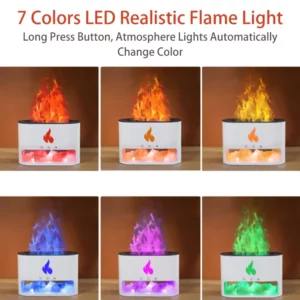 New Fireplace Humidifier Crystal Salt Rock Fire 7 Color Flame Lamp Aroma Volcano Air Humidifier Essential Oil Diffuser for Home - Image 3