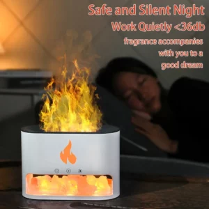 New Fireplace Humidifier Crystal Salt Rock Fire 7 Color Flame Lamp Aroma Volcano Air Humidifier Essential Oil Diffuser for Home - Image 6