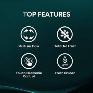 Hisense 670L Gross / 550L Net Capacity Side By Side Refrigerator, Total No Frost, Inverter, Multi Air Flow Super Cool RS3P725NAI Silver - Image 6