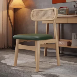 French Nordic Style Design Solid Wood Dining Chair Living Room Restaurant Chair Home Leisure Back Bedroom Dressing Chairs - Image 6