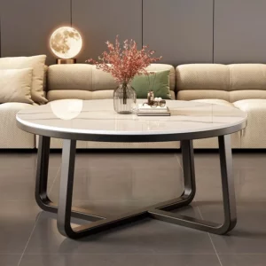 Rock board coffee table Minimally modern small-sized light luxury tea table combination apartment - Image 4