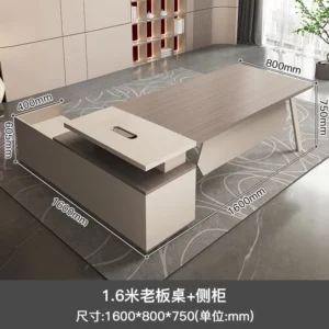 (VIP4) Supervisor manager desk and chair combination complete furniture office - Image 3