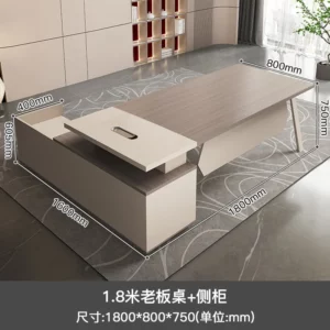 (VIP4) Supervisor manager desk and chair combination complete furniture office - Image 4