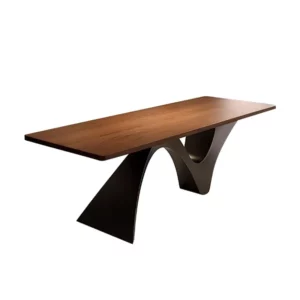 Modern retro solid wood rectangular dining table set A table with four chairs for living room or apartment furniture - Image 6