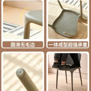 Plastic Chairs Nordic Household Stackable Dining Chairs Outdoor Leisure Backrest Armrests Desks Garden Furniture Outdoor - Image 4