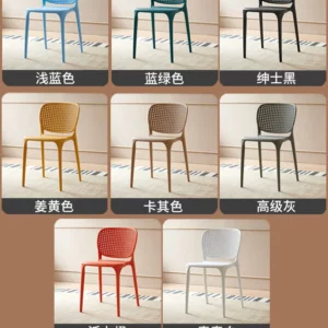 Plastic Chairs Nordic Household Stackable Dining Chairs Outdoor Leisure Backrest Armrests Desks Garden Furniture Outdoor - Image 5