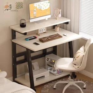 Nordic Computer Desks Household Single Double-layer Small Computer Desk Simple Small Apartment Bedroom Student Mini Reading Desk - Image 3