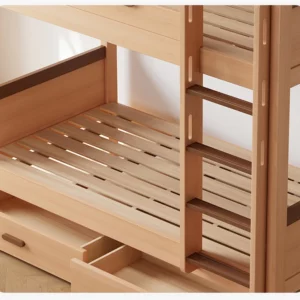 Boy Bunk Bed With Stairs Storage Furniture Double-Decker Solid Wood Children's Bed - Image 3