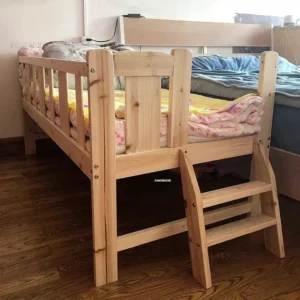 Single Bedside Bed for Boys and Girl Nordic Solid Wood Small Children's Beds with Guardrails Widened Spliced Large Bed Furniture - Image 6
