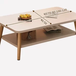 Formwell 80*50cm top 2 tier simple coffee table wood sofa table for Living Room easy assembling solid wood legs - Image 3