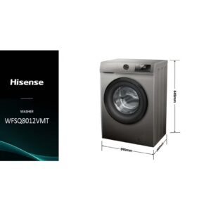 Hisense Front Loading Washing Machine WFSQ8012VMT, 1200RPM, SteamWash, Durable Inverter, Quick Wash, Self-Diagnosticfault Finding, Drum Clean, Delay End, Favorite Function 8 kg WFSQ8012VMT Grey - Image 8