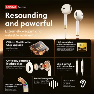 Lenovo Wired Earphones Game Headset Low Latency Multi-Device Karaoke Sport Earbuds with Mic HD Call 3.5mm TypeC Headphones YF36 - Image 4