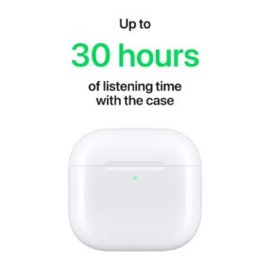 AirPods 4 Wireless Earbuds, Bluetooth Headphones, Personalized Spatial Audio, Sweat and Water Resistant, USB-C Charging Case, H2 Chip, Up to 30 Hours of Battery Life, Effortless Setup For IPhone White - Image 4
