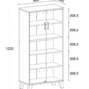 Lolly 2 Door Shoe Cabinet Modern Design Wooden Furniture Shoe Organiser For Entryway Hallway Made in Malaysia Shoe Rack L 60 x W 30 x H 123 cm White/Sonoma Oak - Image 3