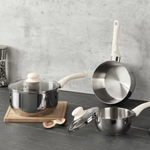 KOCH SYSTEME CS 1/2/3QT Stainless Steel Saucepan with Lid Nonstick Milk Pots with Stay-cool Bakelite Handle Kitchen Sauce Pot - Image 2