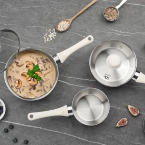 KOCH SYSTEME CS 1/2/3QT Stainless Steel Saucepan with Lid Nonstick Milk Pots with Stay-cool Bakelite Handle Kitchen Sauce Pot - Image 6