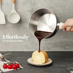 KOCH SYSTEME CS 1/2/3QT Stainless Steel Saucepan with Lid Nonstick Milk Pots with Stay-cool Bakelite Handle Kitchen Sauce Pot - Image 4