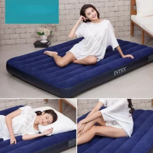 Inflatable Mattress Household Outdoor Single Double Air Cushion Bed Enlarged and Thickened Flocked Lunch Fold Air Bed - Image 2