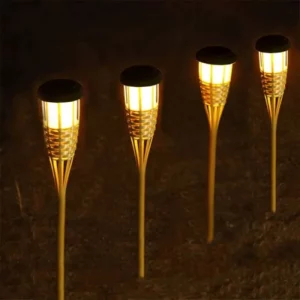 1-10PCS Solar Lamps LED Flame Effect Lamp Handcraft Bamboo Waterproof Garden Lighting Lawn Torches Yard Landscape Outdoor Light - Image 7