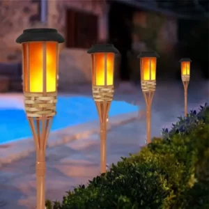 1-10PCS Solar Lamps LED Flame Effect Lamp Handcraft Bamboo Waterproof Garden Lighting Lawn Torches Yard Landscape Outdoor Light - Image 5