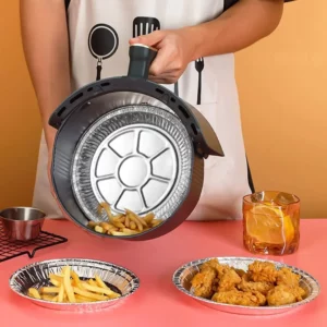 10pcs/20pcs Oil-Proof Aluminum Foil Tin Box Air Fryer Disposable Paper Non-Stick Steaming Basket Kitchen Tool BBQ Drip Pan Tray - Image 3