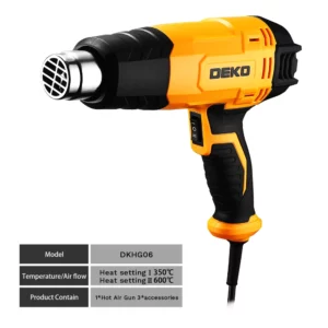 DEKO DKHG06 2000W Heat Gun 2 Temperature Adjustment 3 Accessories Advanced Electric Hot Air Gun Electric Tools - Image 2