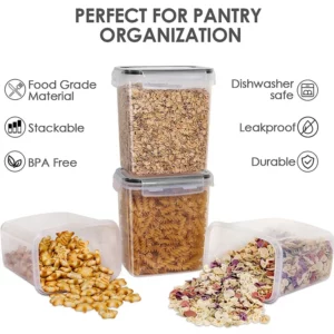 6pcs/set 1.6L Plastic Storage Box Transparent Sealed Preservation Box For Coarse Cereals Grains Home Kitchen Food Containers - Image 2