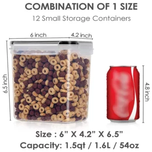 6pcs/set 1.6L Plastic Storage Box Transparent Sealed Preservation Box For Coarse Cereals Grains Home Kitchen Food Containers - Image 3