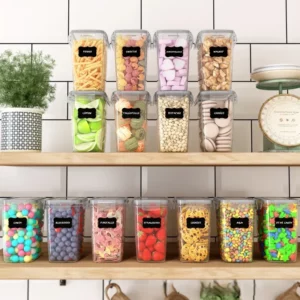 6pcs/set 1.6L Plastic Storage Box Transparent Sealed Preservation Box For Coarse Cereals Grains Home Kitchen Food Containers - Image 5