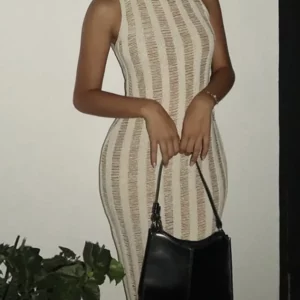 Sleeveless Hollow Out Crochet Knitted Tunic Beach Cover Up Cover-ups Long Beach Dress Beach Wear Beachwear Female Women K7051 - Image 5