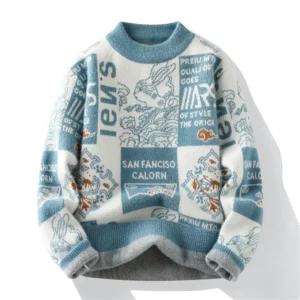 Men's Sweater New Autumn Winter Print Hip Hop Sweater Men Streetwear Print Pullover Tops Harajuku Couple Sweater - Image 2
