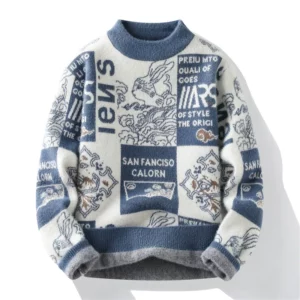 Men's Sweater New Autumn Winter Print Hip Hop Sweater Men Streetwear Print Pullover Tops Harajuku Couple Sweater - Image 3